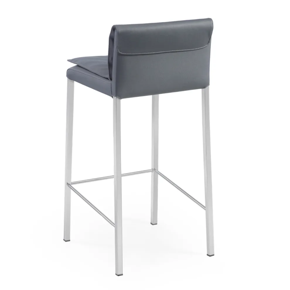 2 Hocker aus Stoff und Stahlbeinen in Silber, hergestellt in Italien – Glitzer