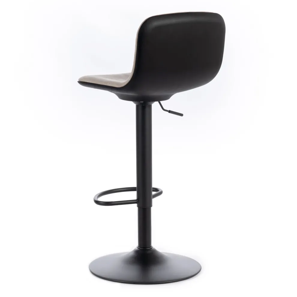 2 Hocker mit Gasfeder, Sitz aus Mikrofaser und Metall – Adonis