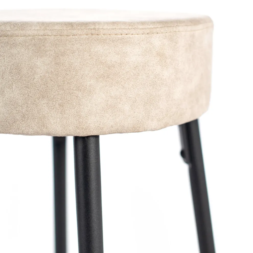 2 Hocker mit Sitz aus Mikrofaserstoff und Metallstruktur - Ronik