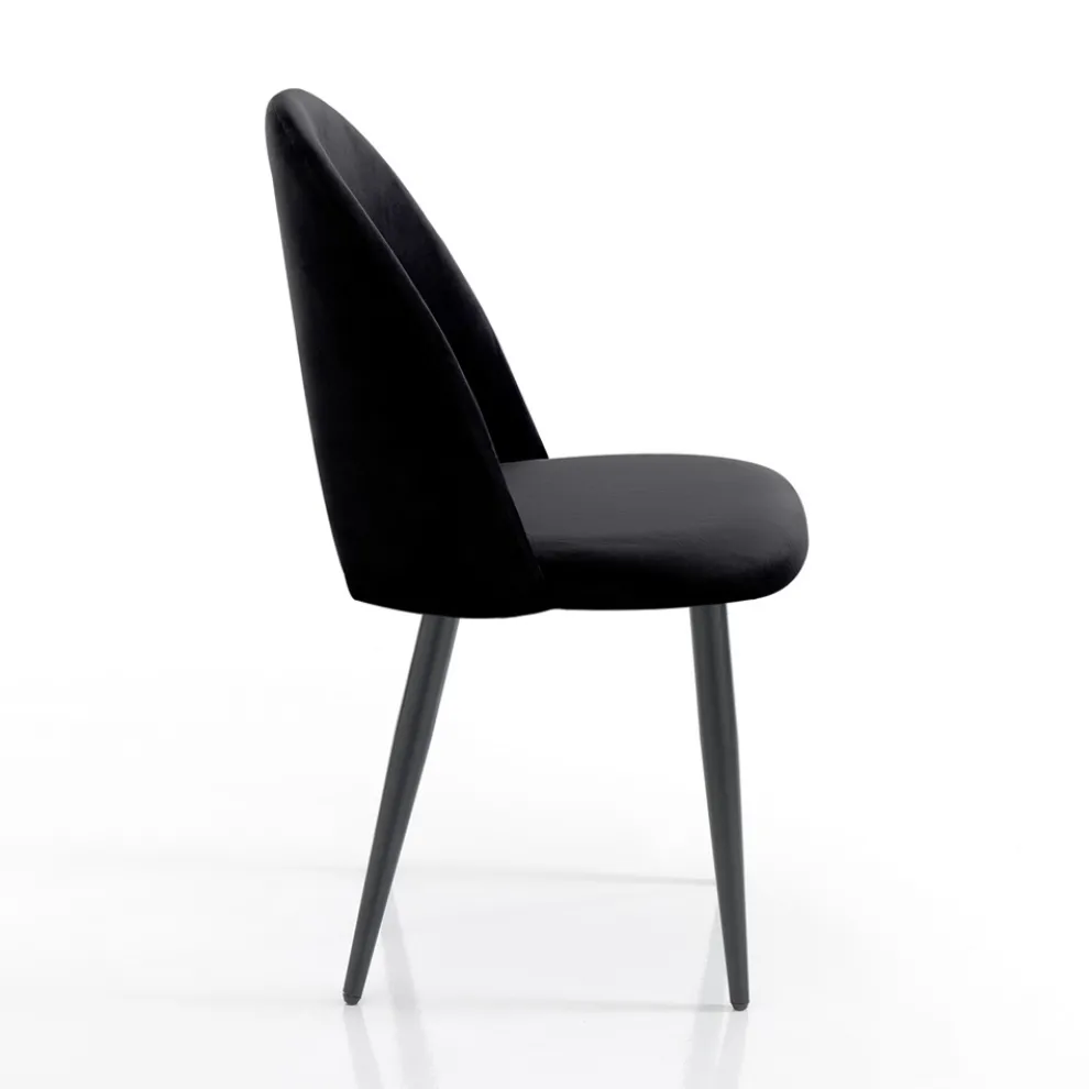 4 Innenstühle aus Stoff mit Samteffekt in verschiedenen Farben - Corvina