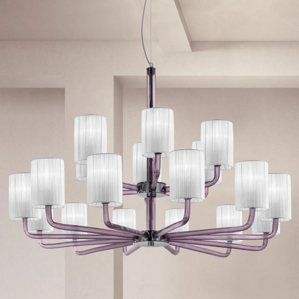 18 Lichter Handgefertigter Kronleuchter aus venezianischem Glas Made in Italy - Graham