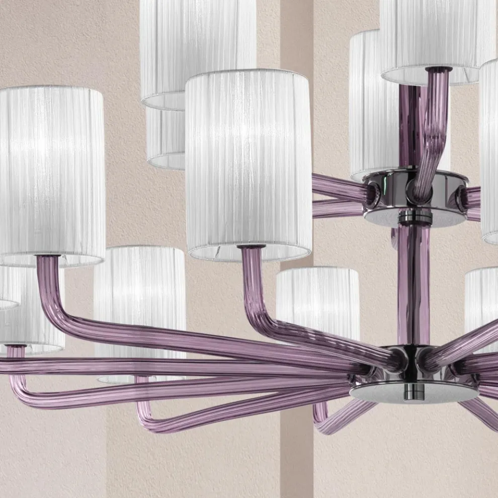 18 Lichter Handgefertigter Kronleuchter aus venezianischem Glas Made in Italy - Graham