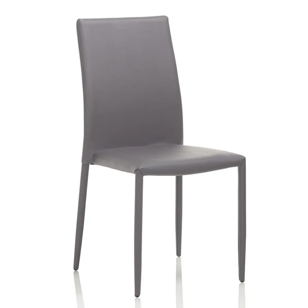 4 Metallstühle komplett mit Kunstleder bezogen - Rania