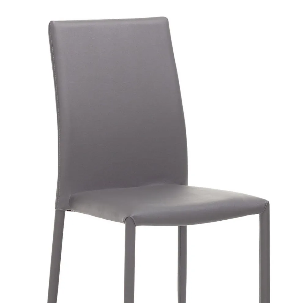 4 Metallstühle komplett mit Kunstleder bezogen - Rania