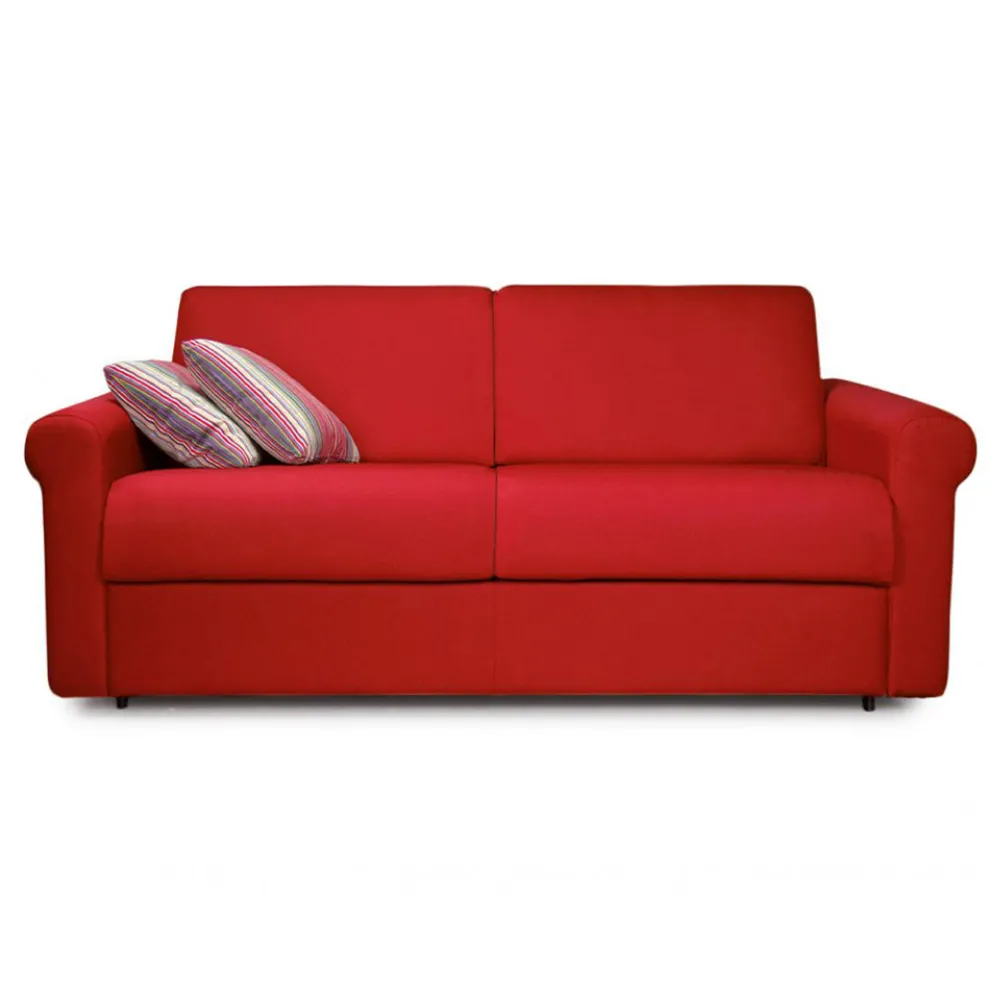 2- oder 3-Sitzer-Schlafsofa aus abnehmbarem rotem Stoff Made in Italy - Geneviev