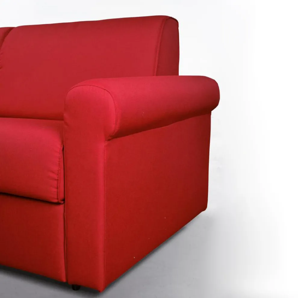 2- oder 3-Sitzer-Schlafsofa aus abnehmbarem rotem Stoff Made in Italy - Geneviev