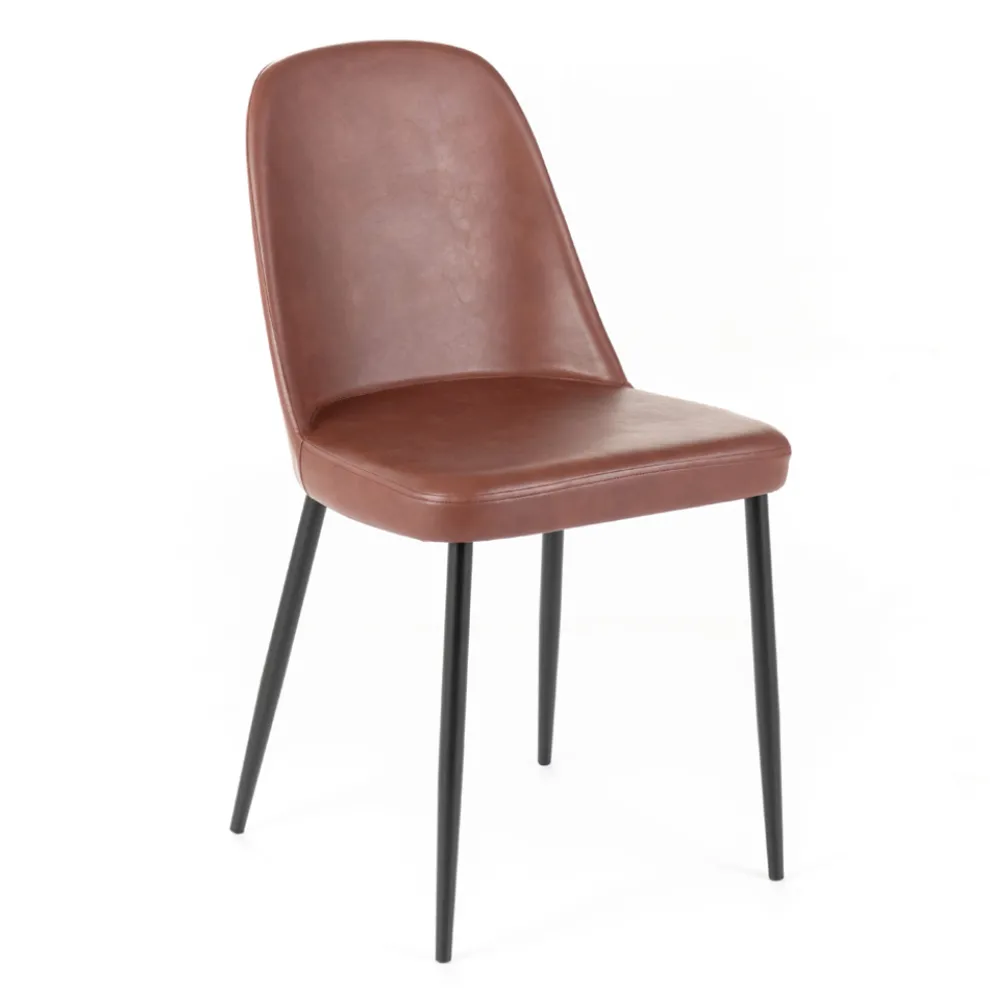 4 Soft-Touch-Innenstühle in verschiedenen Farben und Metallbeinen – Hugo