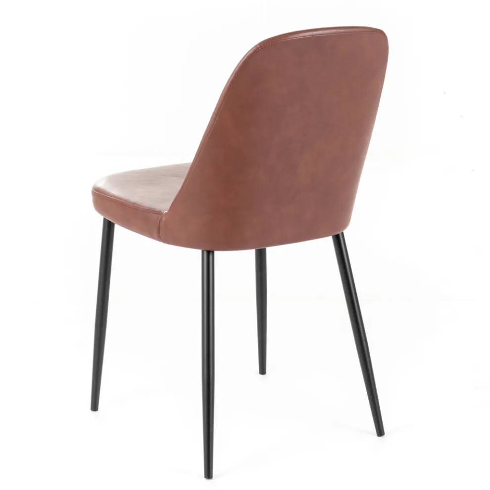 4 Soft-Touch-Innenstühle in verschiedenen Farben und Metallbeinen – Hugo