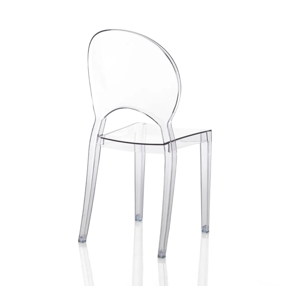 4 stapelbare Außen- und Innenstühle aus Polycarbonat – Pferd