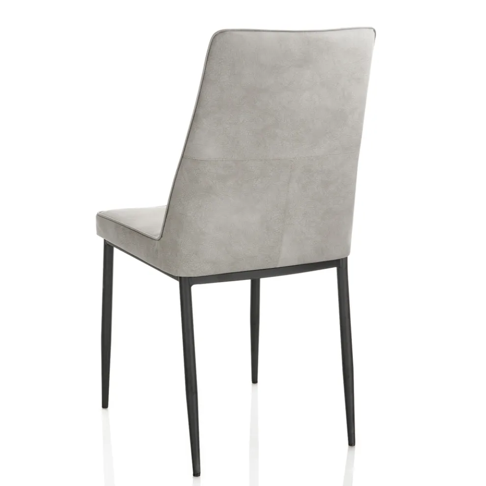 4 Stühle mit Kunstledersitz und Metallbeinen – Tariq