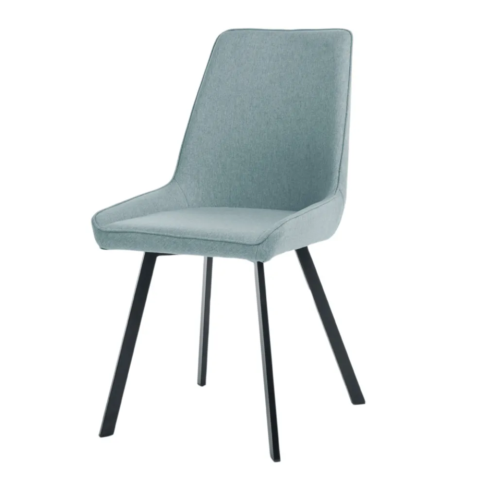 4 Stühle mit Sitz aus Mikrofaserstoff und Metallgestell – Pfirsich