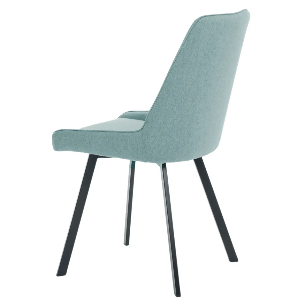 4 Stühle mit Sitz aus Mikrofaserstoff und Metallgestell – Pfirsich