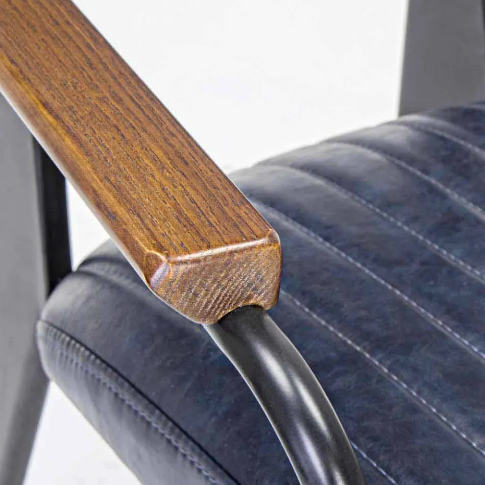 2 Vintage Effekt Kunstleder Homemotion Stühle mit Armlehnen - Clare