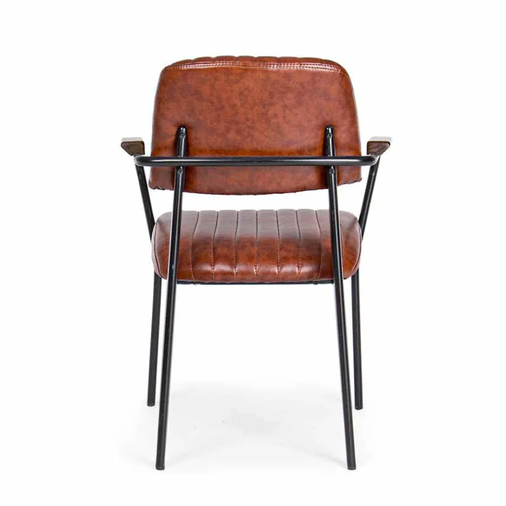 2 Vintage Effekt Kunstleder Homemotion Stühle mit Armlehnen - Clare