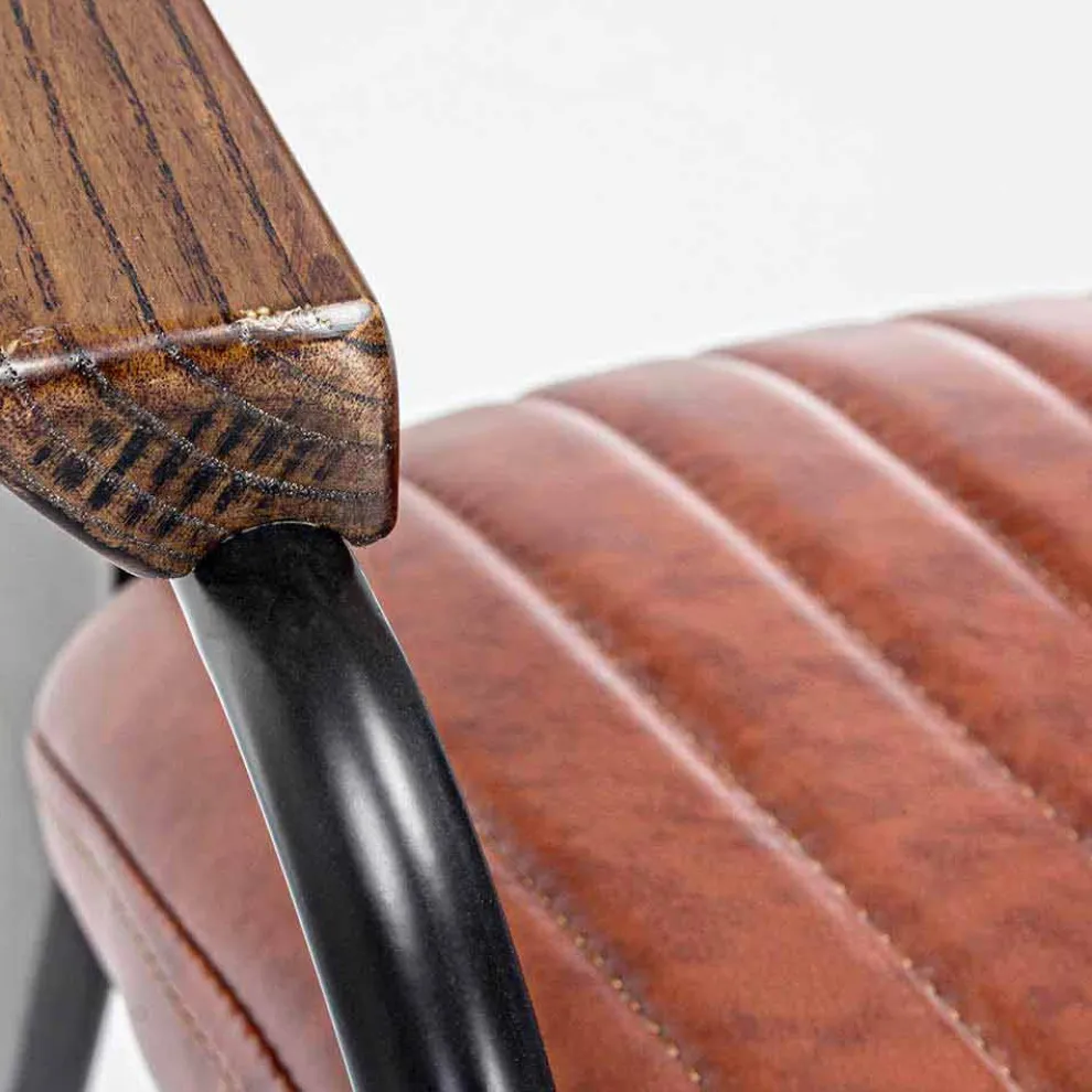 2 Vintage Effekt Kunstleder Homemotion Stühle mit Armlehnen - Clare