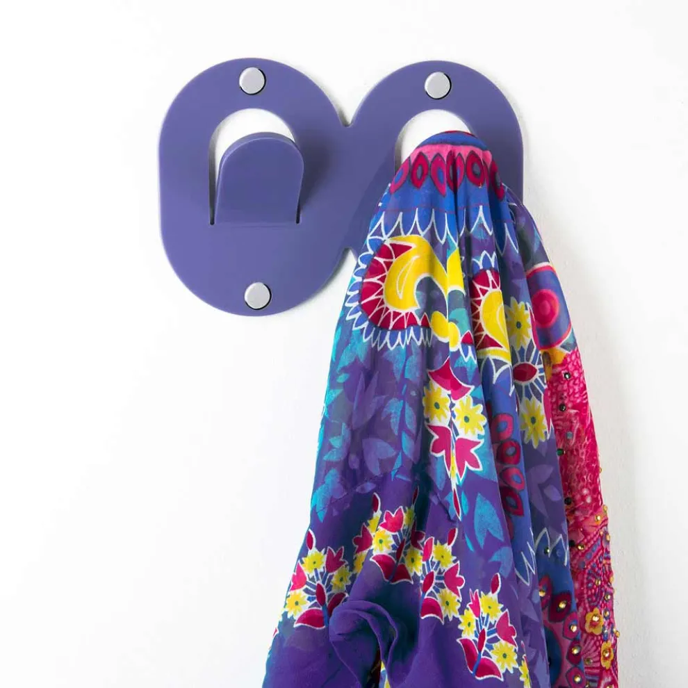 3 Wandhalterungen aus farbigem Plexiglas Italienisches Design Doppelclip - Freddie