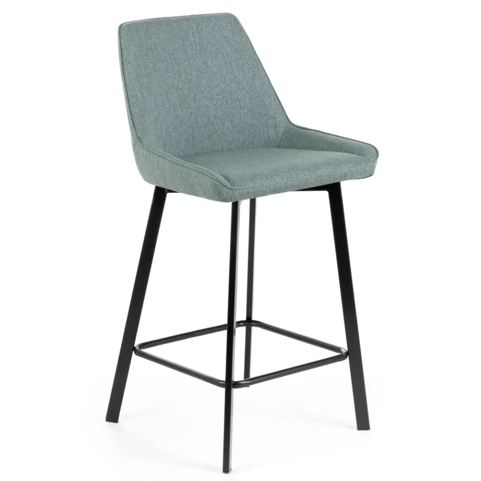 2 Wohnzimmerhocker mit Stoffsitz und Metallbeinen – Negroni