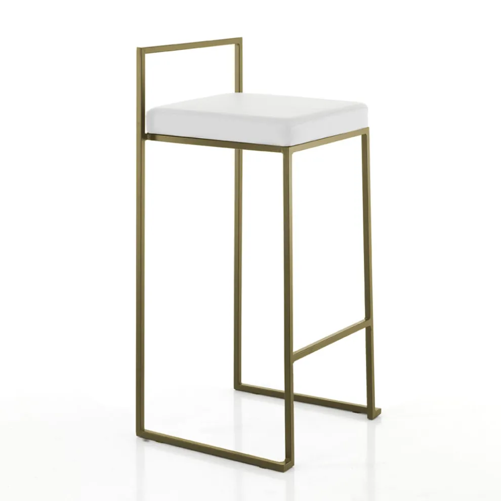 2 Wohnzimmerhocker mit Kunstledersitz - Afnio