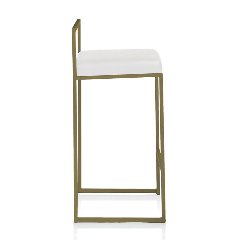 2 Wohnzimmerhocker mit Kunstledersitz - Afnio