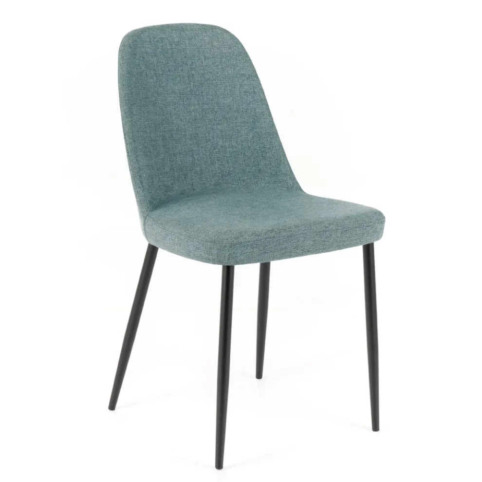 4 Wohnzimmerstühle aus Stoff in verschiedenen Farben und Metall – Tuberose