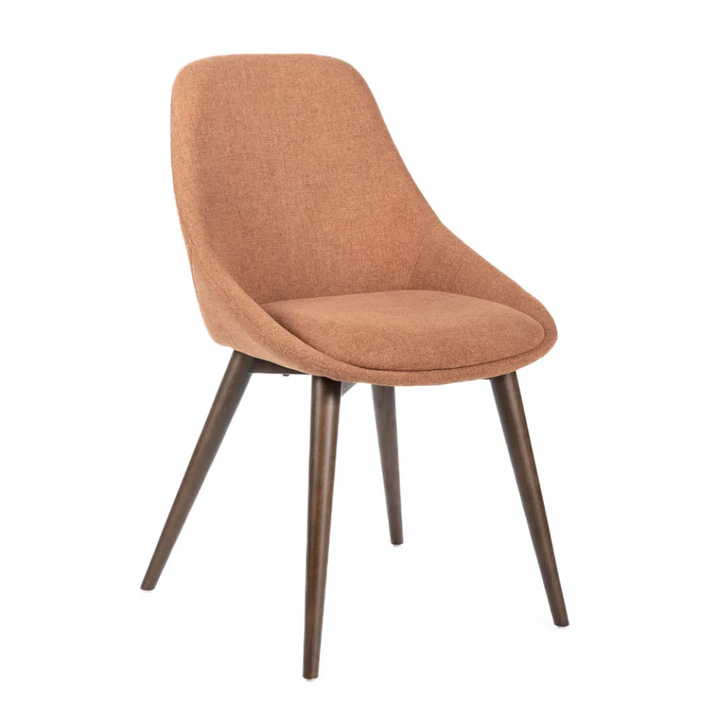 4 Wohnzimmerstühle mit Stoffsitz und Massivholzstruktur – Passion