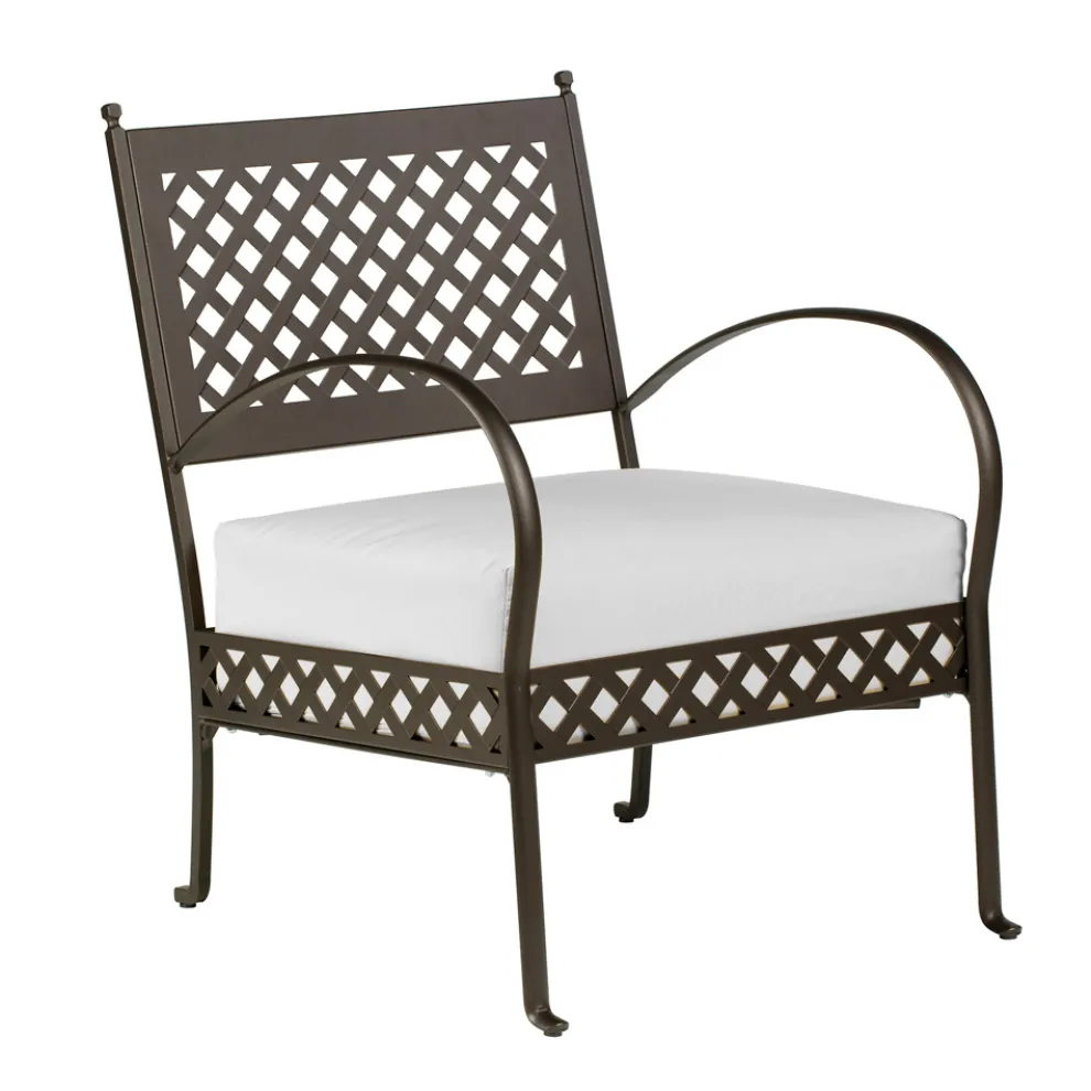 Niedriger Gartensessel aus verzinktem Stahl mit Armlehnen Made in Italy - Selvaggia