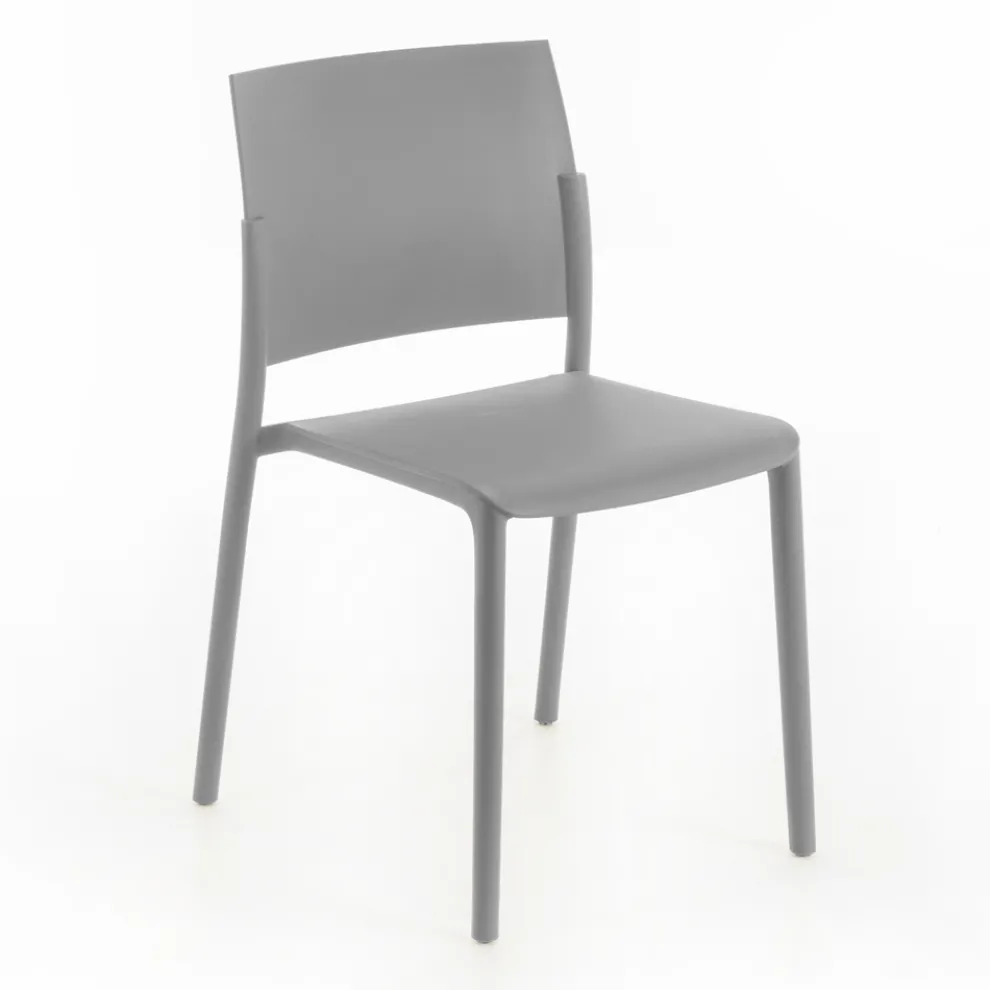 4 stapelbare Stühle komplett aus Polypropylen in verschiedenen Farben – Mojito