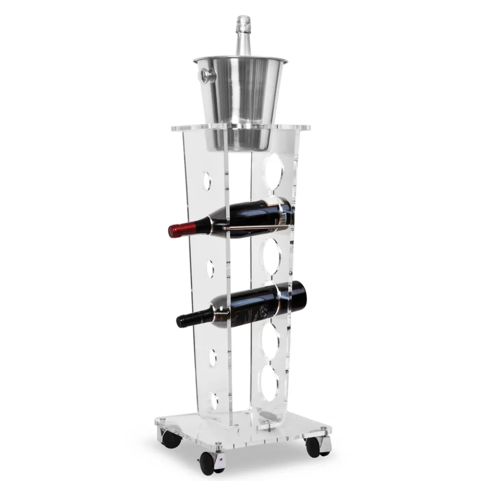 Säulenflaschenhalter und Eiskübel aus transparentem Acryl - Ciampino