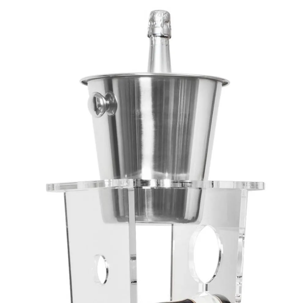 Säulenflaschenhalter und Eiskübel aus transparentem Acryl - Ciampino