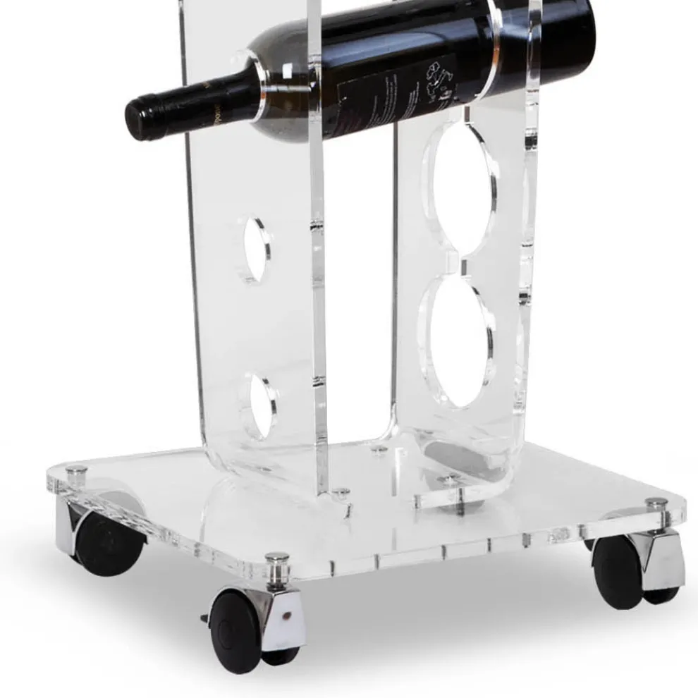 Säulenflaschenhalter und Eiskübel aus transparentem Acryl - Ciampino