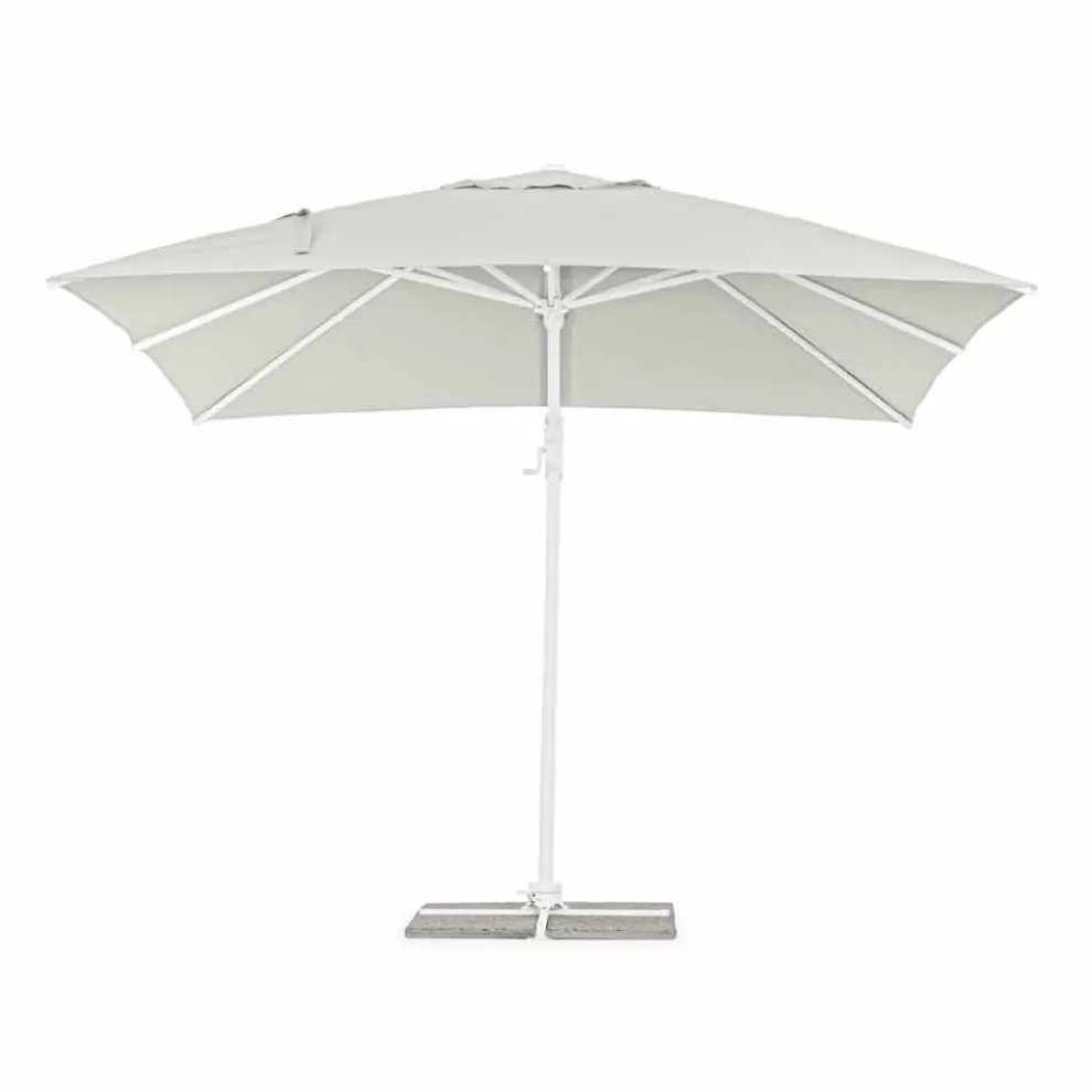 3x3 Sonnenschirm aus weißem Aluminium und Polyester - Fasma