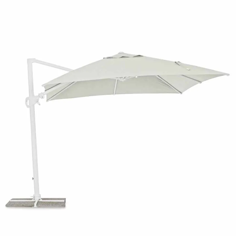 3x3 Sonnenschirm aus weißem Aluminium und Polyester - Fasma