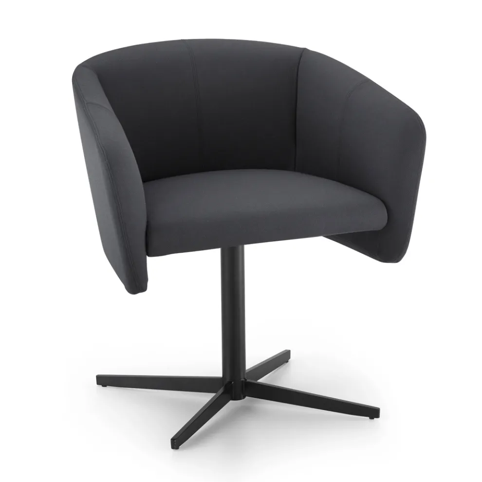 Stoffsessel mit Drehsockel aus Luxusmetall Made in Italy - Bergen