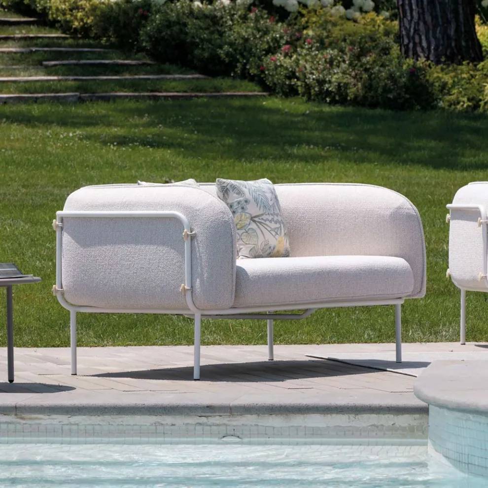 Niedriger Outdoor-Sessel mit gepolstertem Sitz Made in Italy - Planter