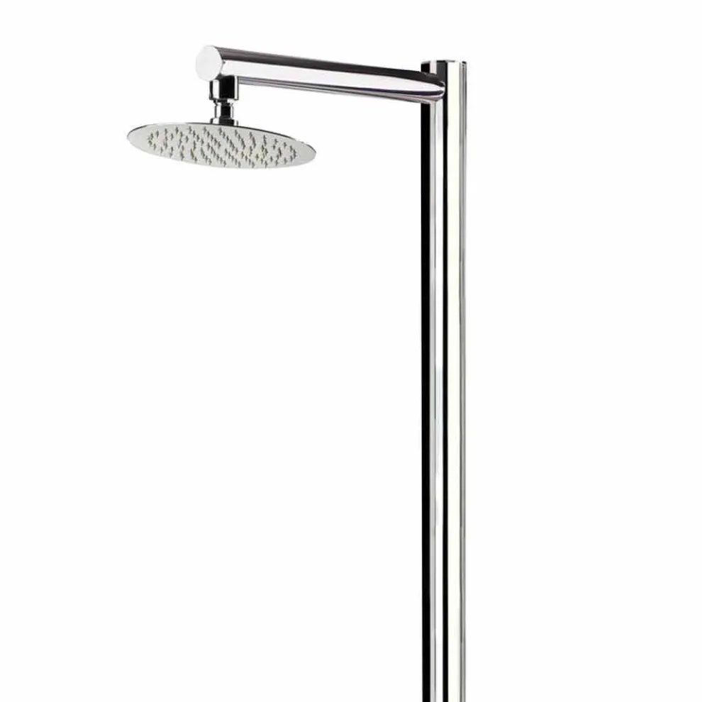 Außendusche aus verchromtem Edelstahl mit Fußwaschmaschine Made in Italy - Modeo