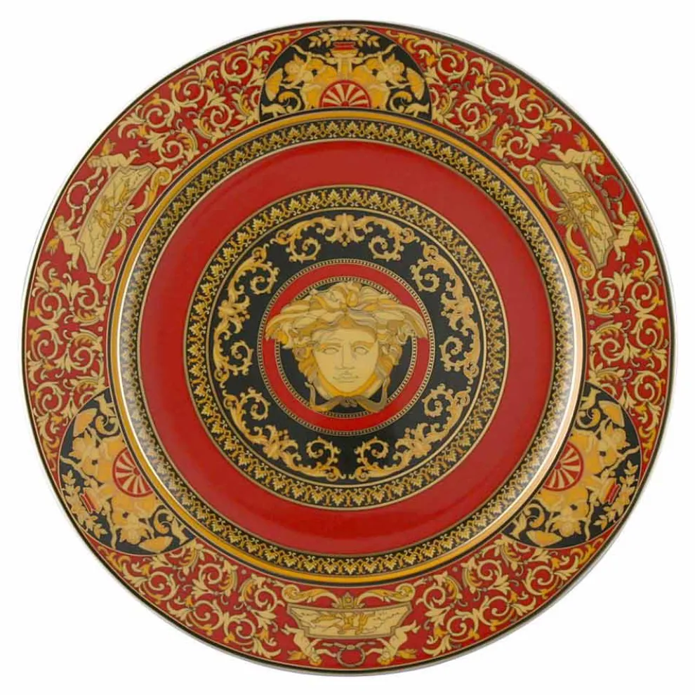 Rosenthal Versace Red Medusa Tellerhalter 30cm aus Porzellan