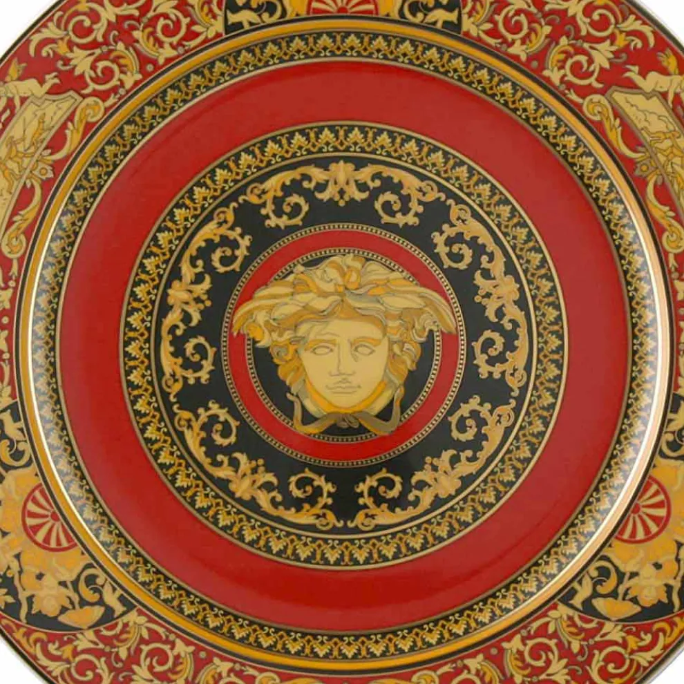 Rosenthal Versace Red Medusa Tellerhalter 30cm aus Porzellan