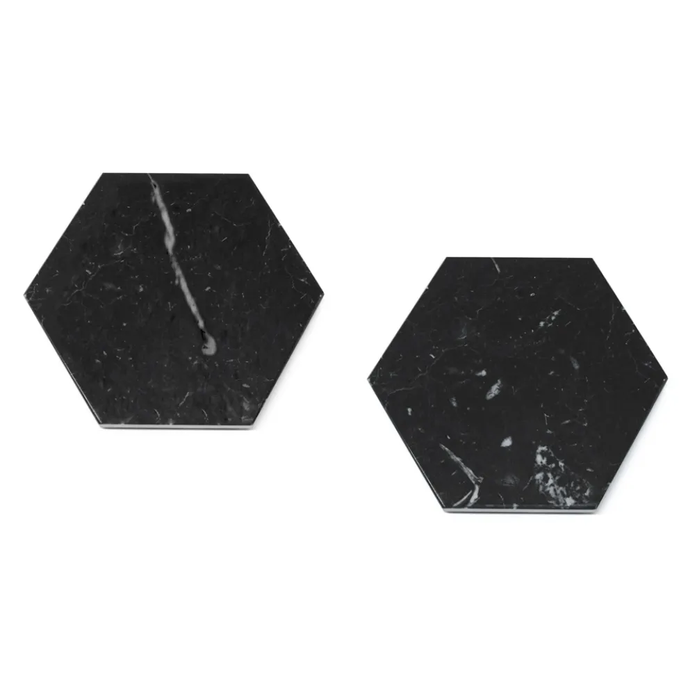 Set mit 2 sechseckigen Marmoruntersetzern mit Kork Made in Italy - Narita