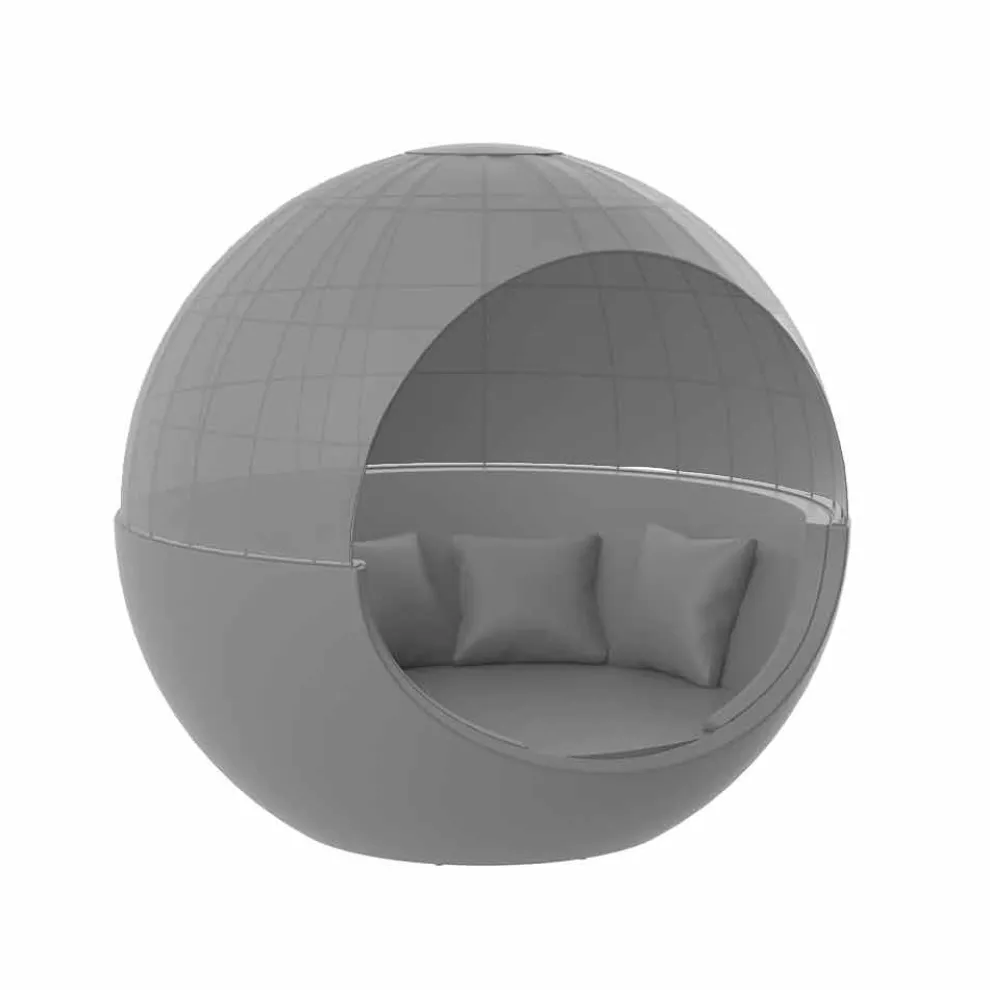 Luxus rundes Design Garden Daybed mit Sonnenschirm - Ulm Moon von Vondom