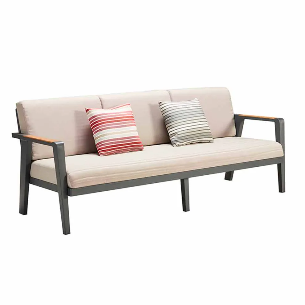 Outdoor-Komposition 3-Sitzer-Sofa, 2 Sessel und Couchtisch - Moira