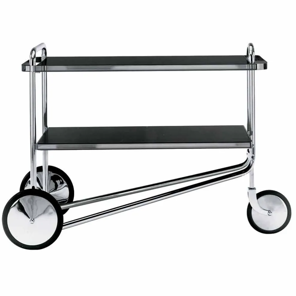 Servierwagen aus verchromtem und laminiertem Stahl Made in Italy - Singapur