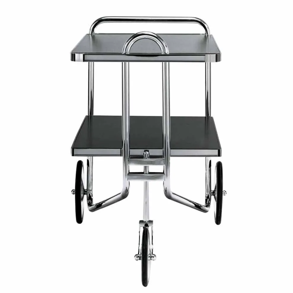 Servierwagen aus verchromtem und laminiertem Stahl Made in Italy - Singapur