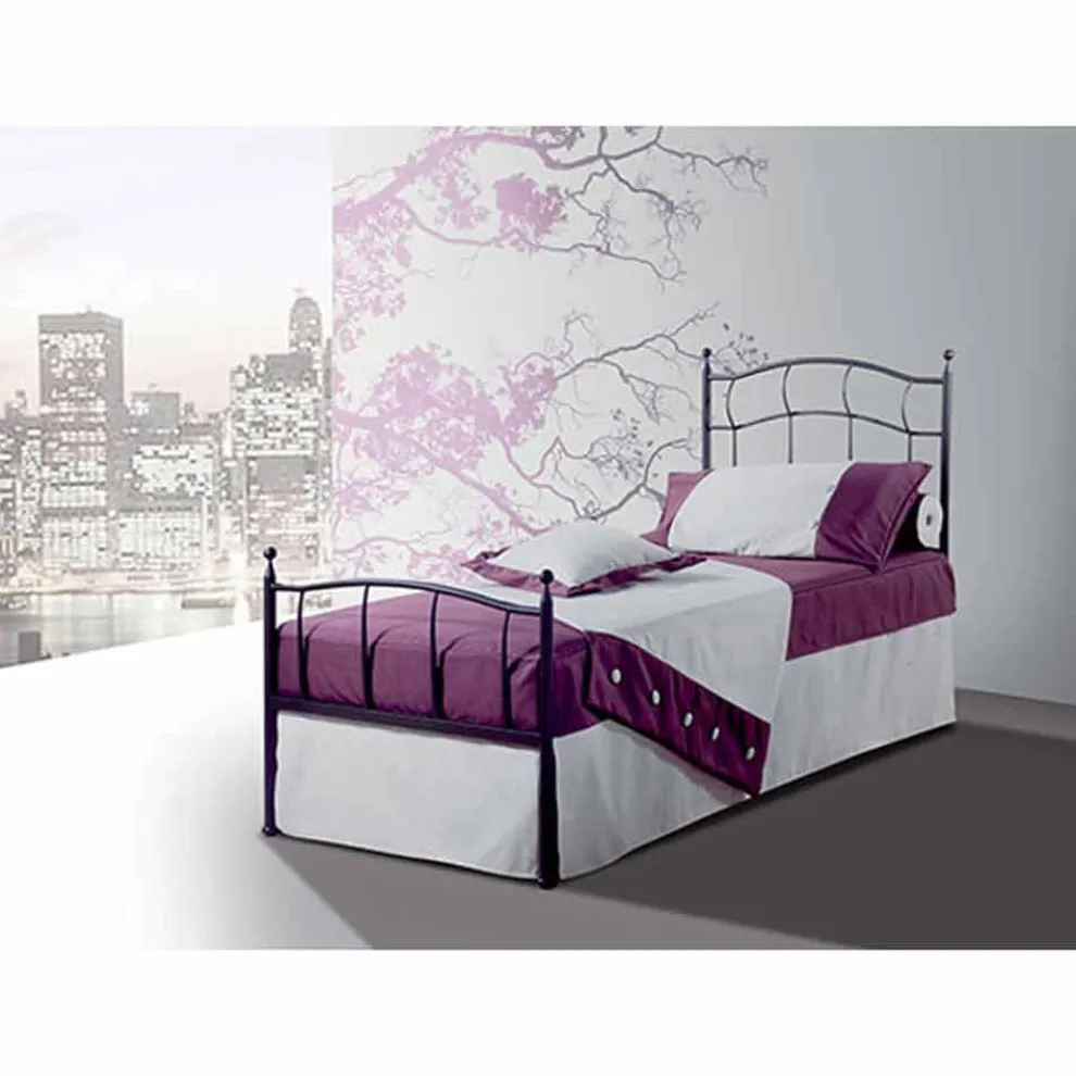 Ametista Einzelbett aus Schmiedeeisen in Design