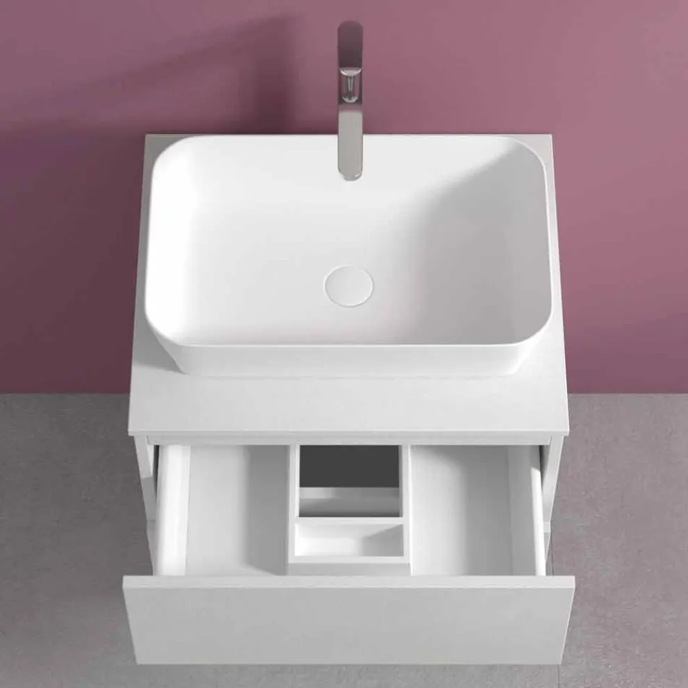 Abgehängter Badezimmerschrank mit rechteckigem Waschtisch, modernes Design - Dumbo