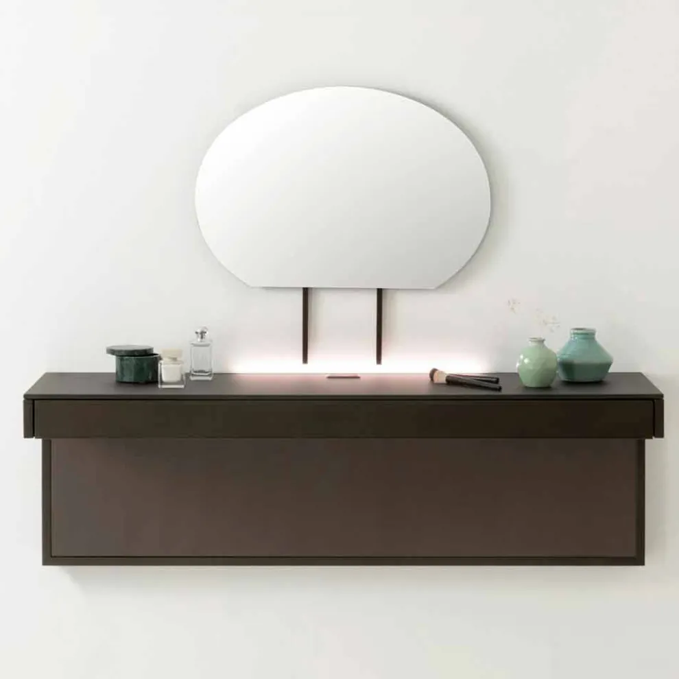 Abgehängter TV-Ständer mit Satin-Kristallplatte Hergestellt in Italien - Americio