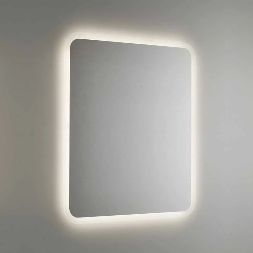 Abgerundeter Badezimmerspiegel mit LED-Hintergrundbeleuchtung Made in Italy - Pato