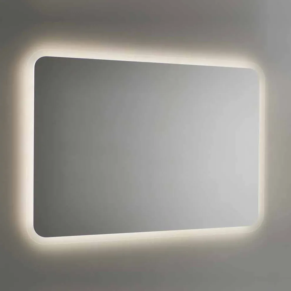 Abgerundeter Badezimmerspiegel mit LED-Hintergrundbeleuchtung Made in Italy - Pato