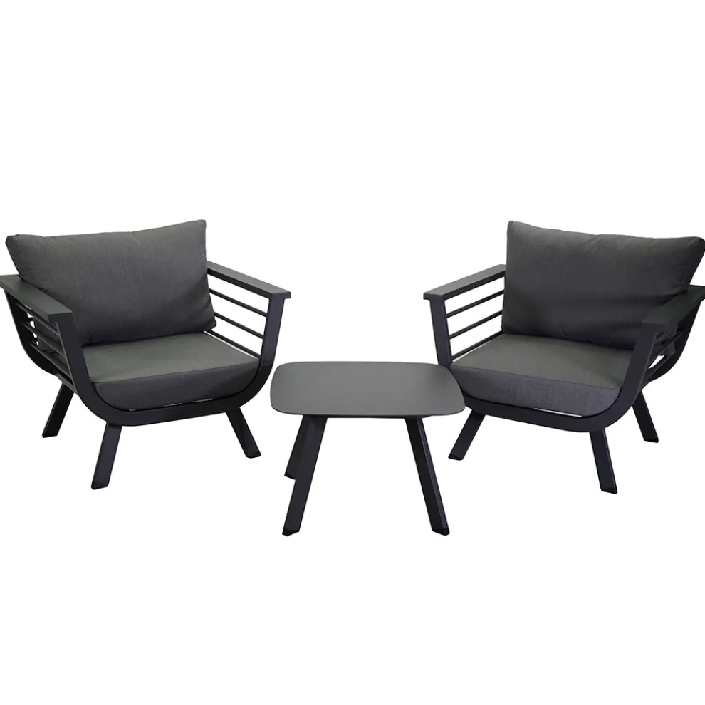 Outdoor-Wohnzimmer bestehend aus 2 Sesseln und 1 Couchtisch - Righello