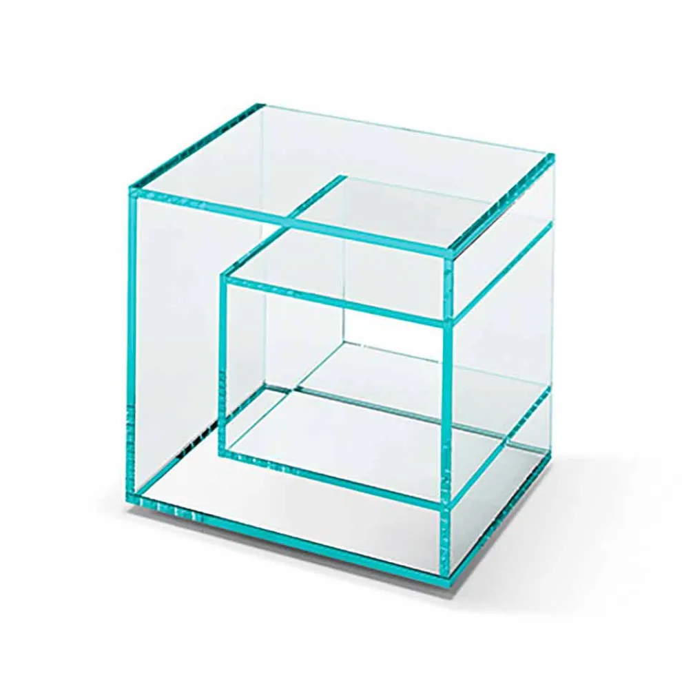Nachttisch aus extra klarem Glas 2 Dimensionen Made in Italy - Linzy