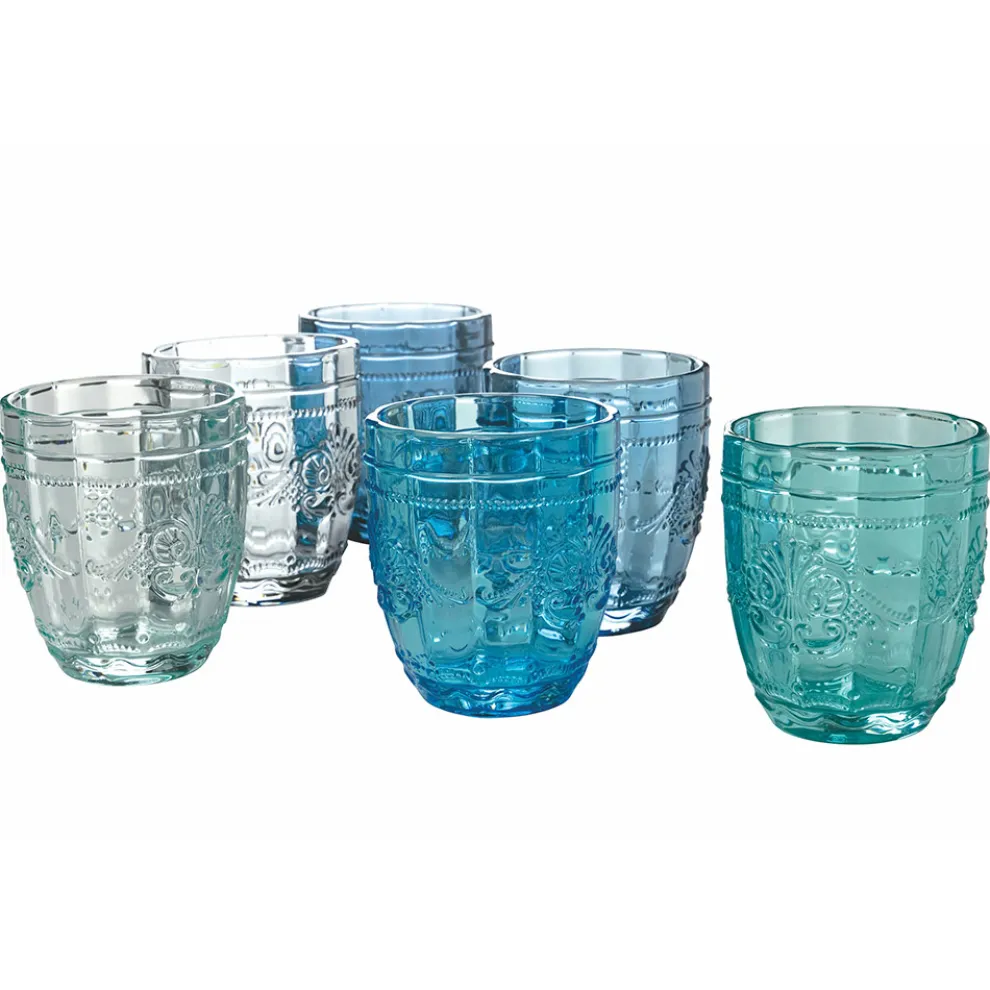 Glas Service Wassergläser mit Arabescato Dekoration 12 Stück - Schraube